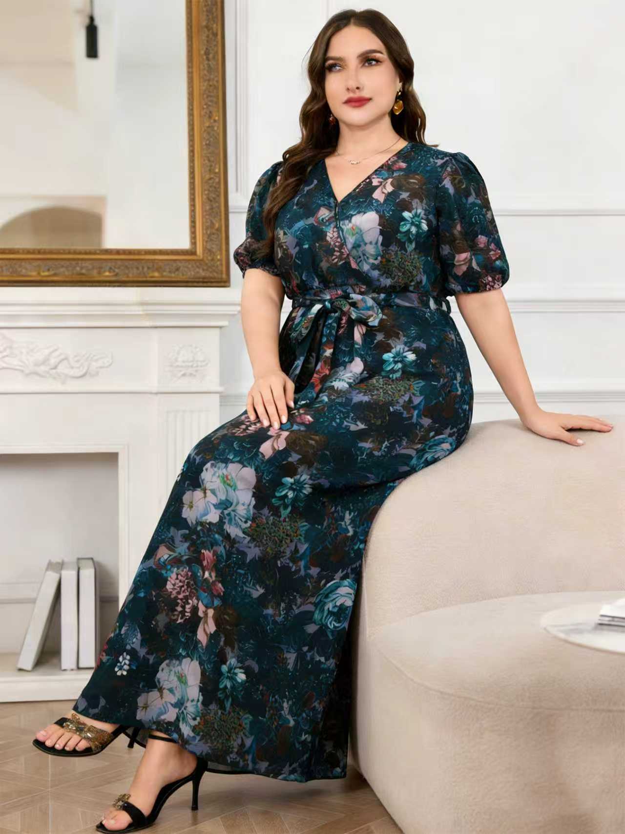 Romper Floral Print - Nowa Kolekcja 2026 Sukienka Maxi Plus