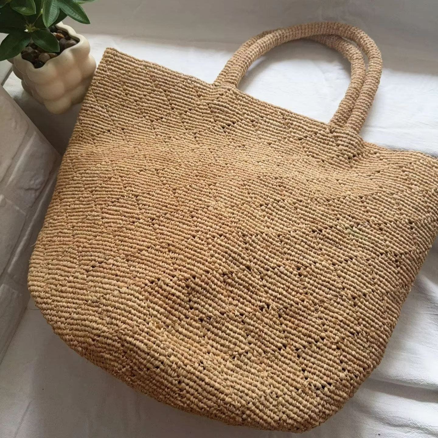 Crochet Bag Raffia - Modny styl Ins, ręcznie robiona na