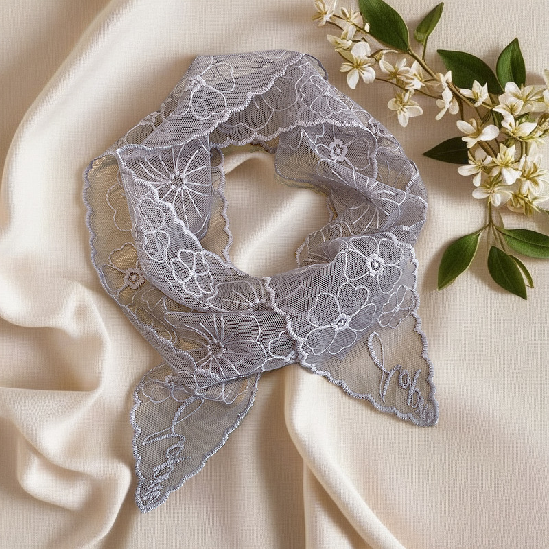 Headband Summer Knit - Koronkowy francuski jedwabny szalik Retro damska