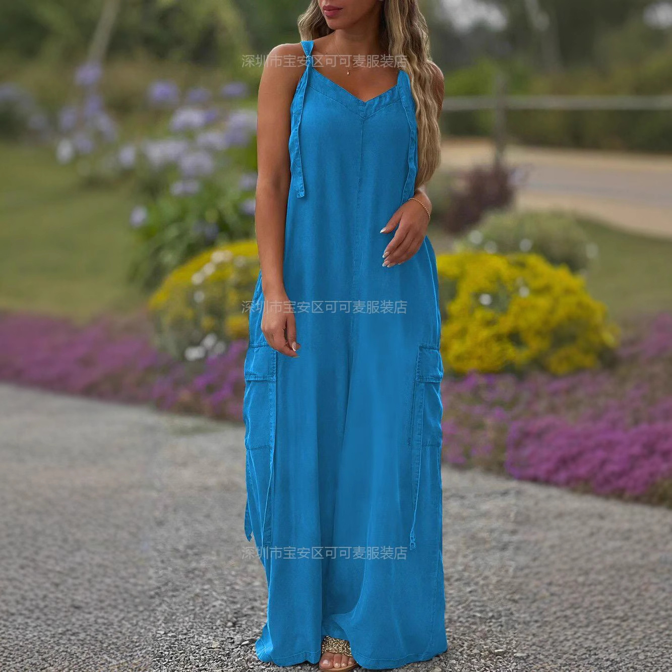 Jumpsuit Linen Relaxed - Luźny letni kombinezon, casualowy lniany kombinezon