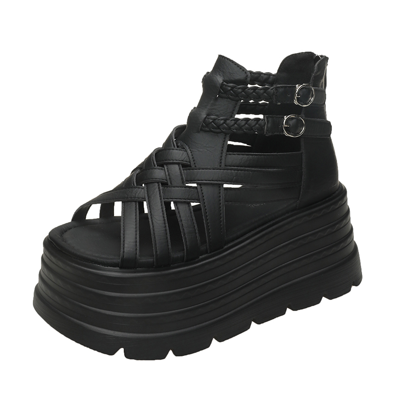 Wedge Espadrille Women - 8CM projektanci damskie letnie skórzane sandały
