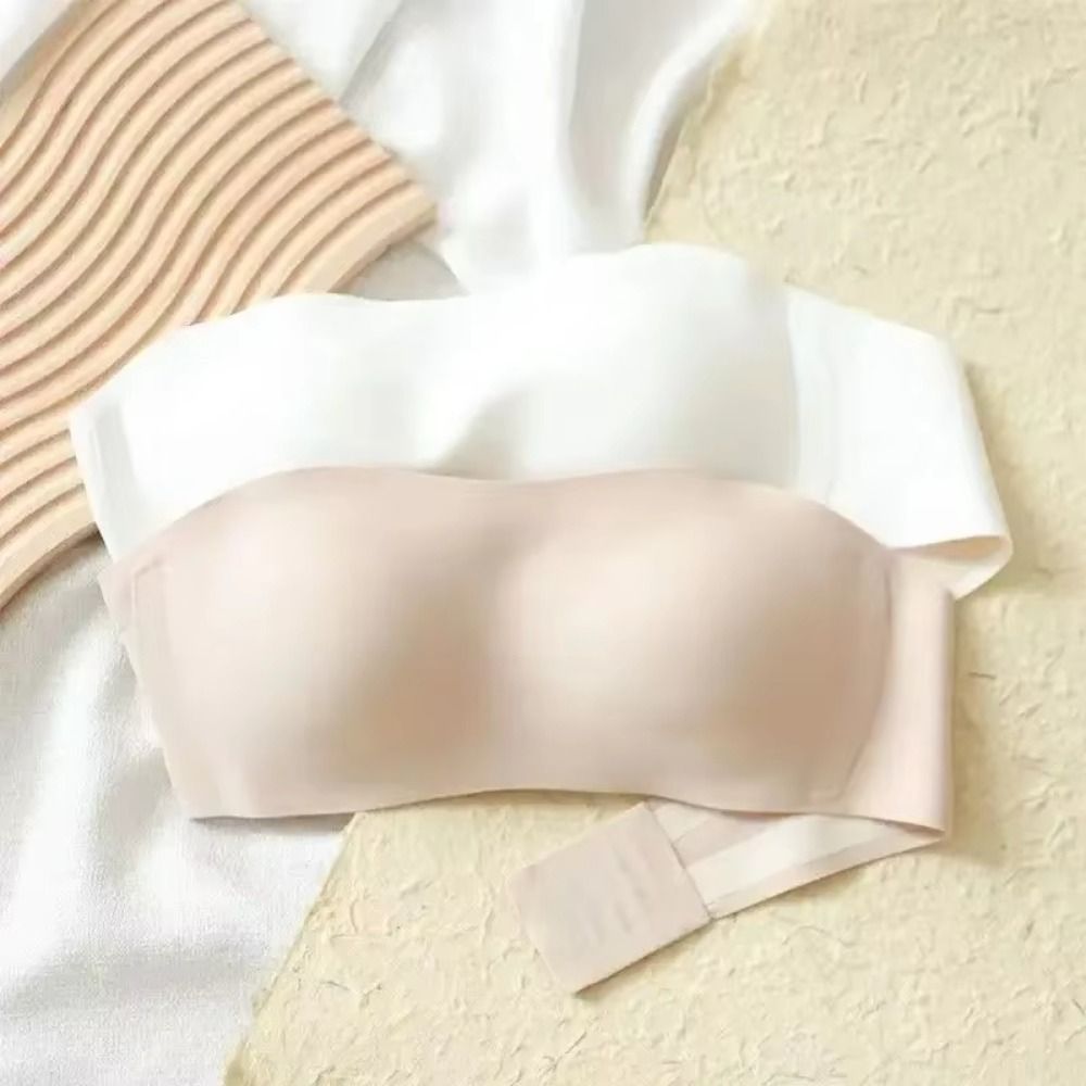 Bralette Triangle Set - Jednokolorowy biustonosz bez ramiączek owinięty niewidoczny