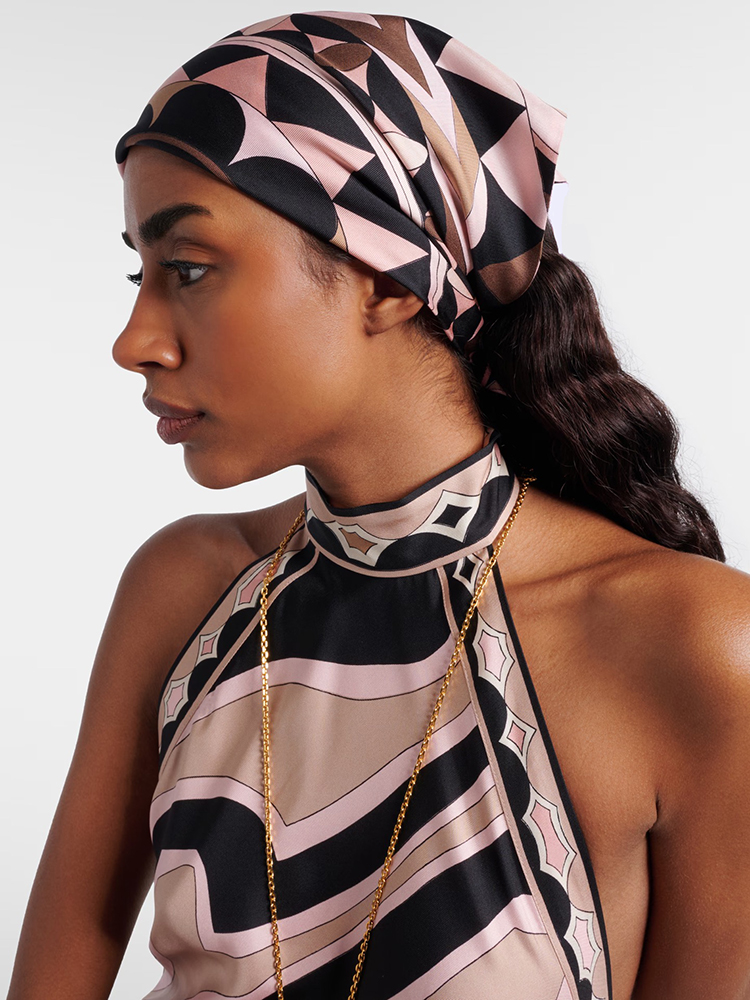 Headband Summer Knit - Letnia moda, plażowy kurort, geometryczny wzór,