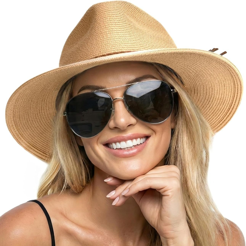 Hat Floppy Wide - 1 szt. Letni słomkowy kapelusz plażowy