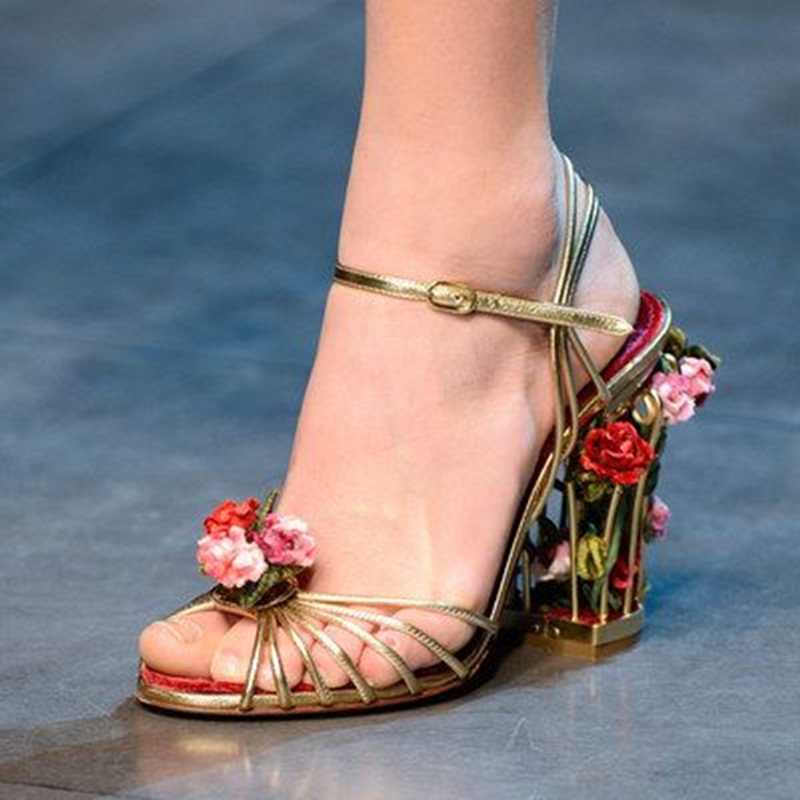 Sandal Strappy Heeled - Luksusowe sandały damskie w kształcie klatki