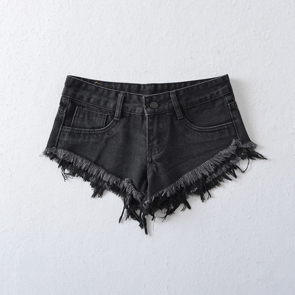 Shorts Denim Frayed - Szorty y2k, seksowne krótkie jeansowe szorty