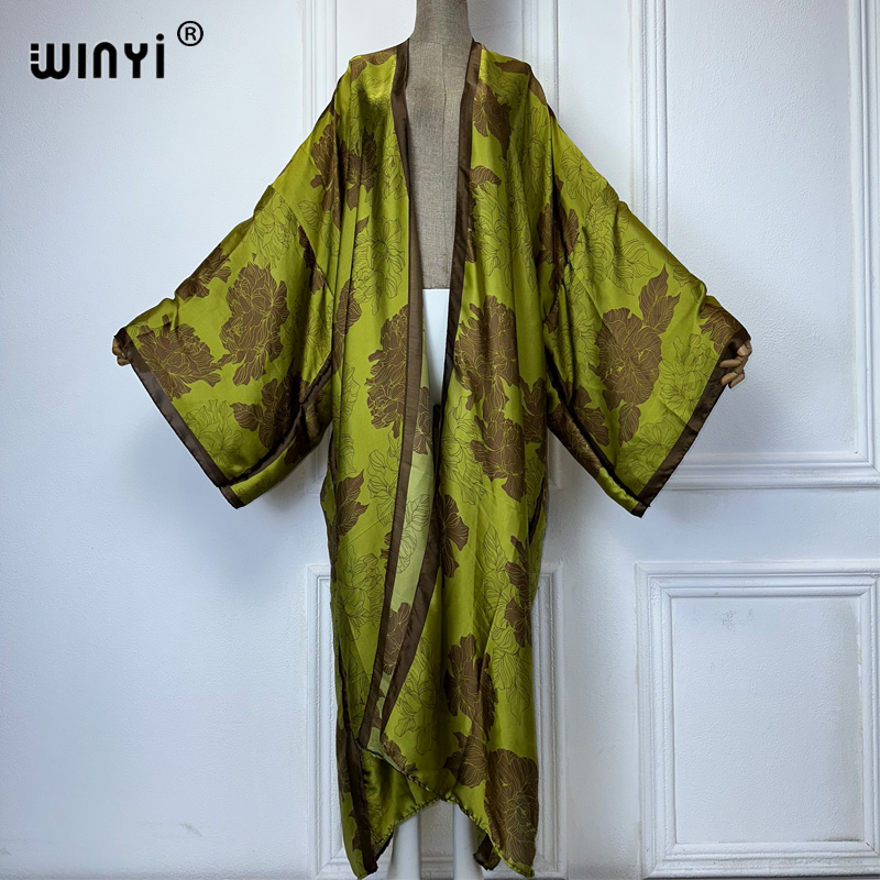 Cover Up Kaftan - WINYI afryka boho print Kimona długie