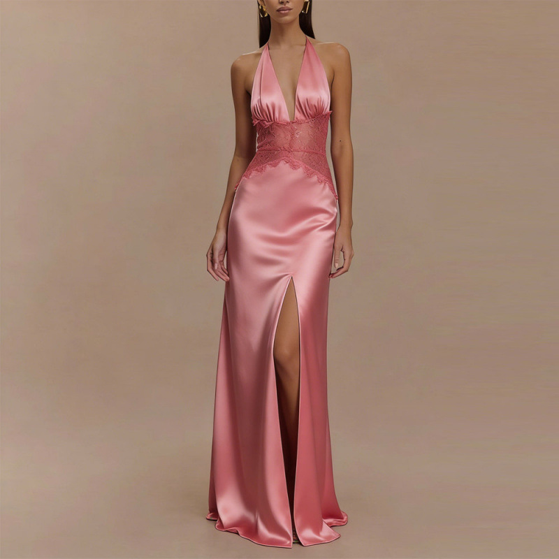 Maxi Dress Halter - Seksowna sukienka maxi bez pleców z