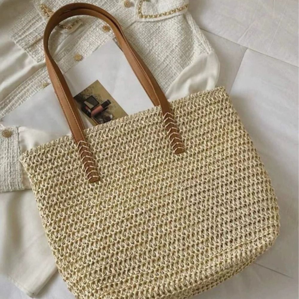 Tote Bag Beach - Urocza, jednokolorowa, tkana torba typu tote