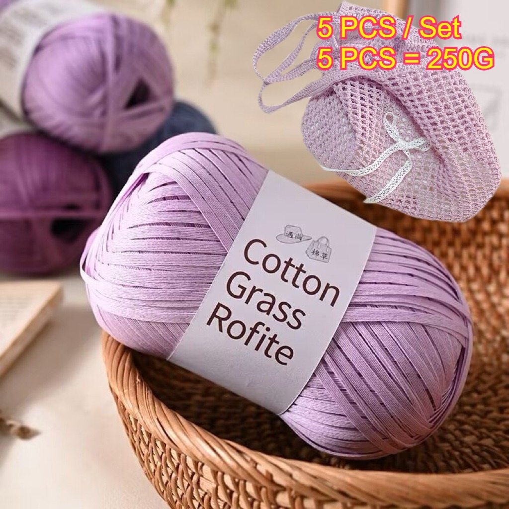 Crochet Bag Raffia - 5 SZTUK 250g Papierowa Rafia Sznurek