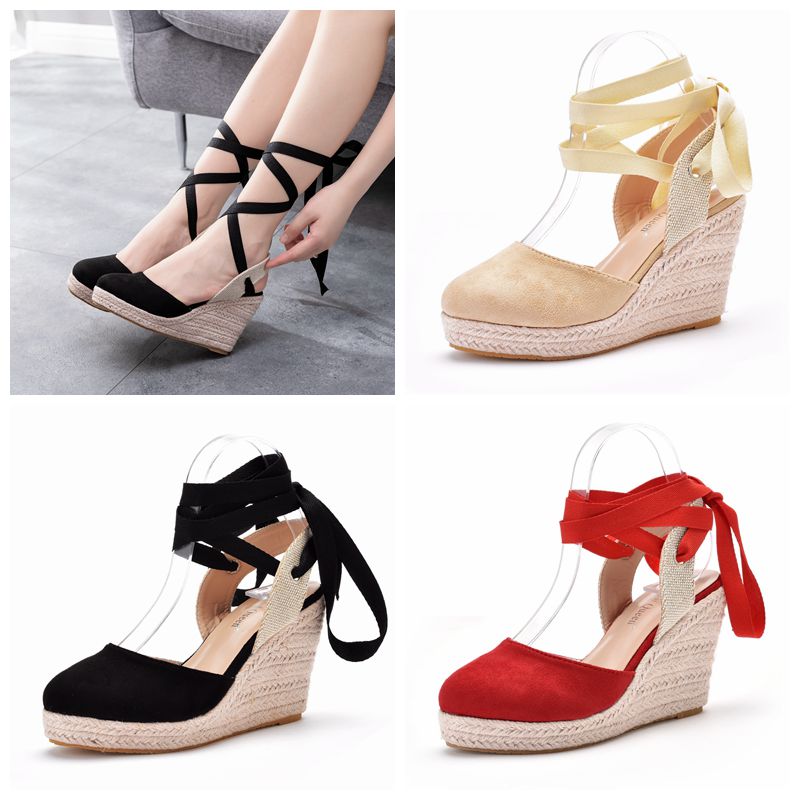 Wedge Espadrille Women - Damskie espadryle na platformie z koturną,