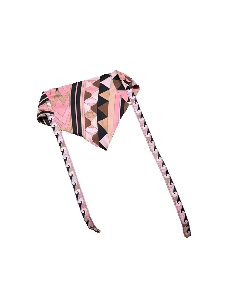 Headband Summer Knit - Letnia moda, plażowy kurort, geometryczny wzór,