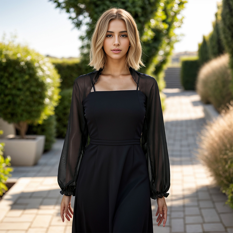 Blouse Off Shoulder - Jednokolorowy szyfonowy szal Letnia klimatyzowana koszula
