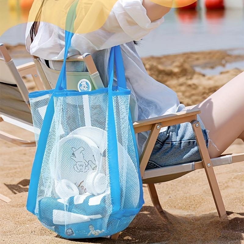 Tote Bag Beach - Wielokolorowa Duża Siatkowa Torba Plażowa, Przenośna