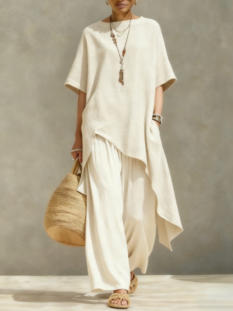 Damskie komplety spodni z bawe – Linen Pant Wide recenzja i cena