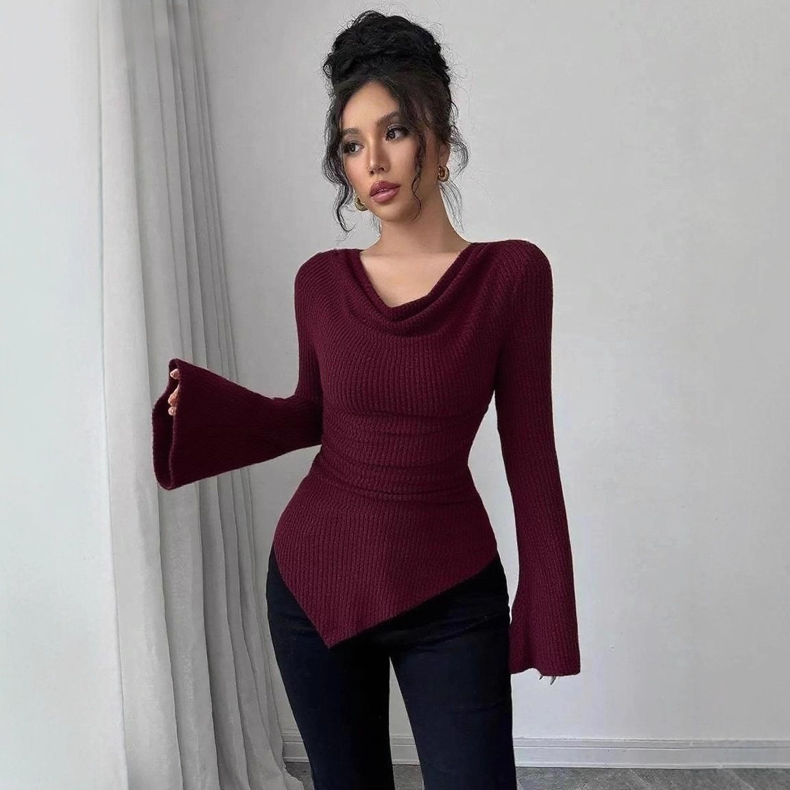 Damska bluzka z długim rękawem – Blouse Off Shoulder recenzja i cena