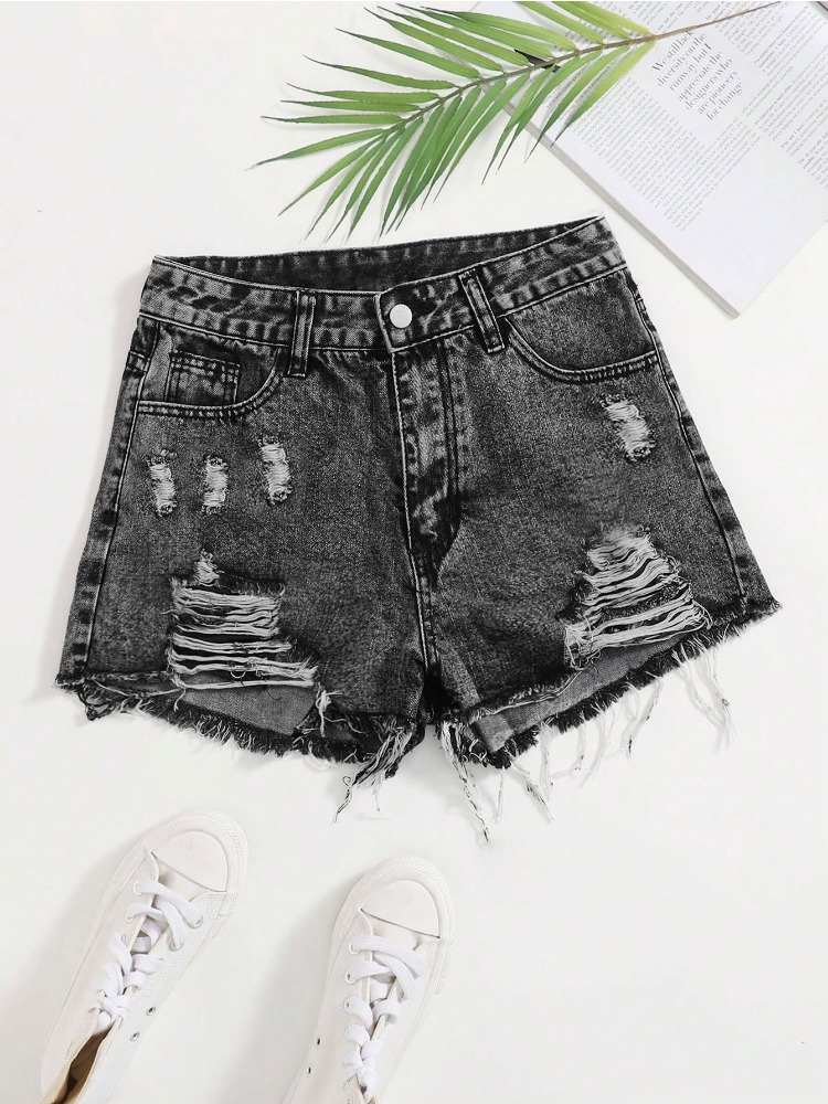 Damskie szorty jeansowe z efek – Shorts Denim Frayed recenzja i cena