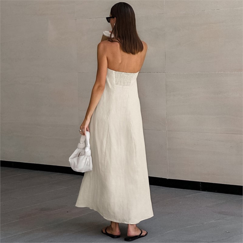 Moda Elegancka Prosta Konstruk – Linen Dress Wrap recenzja i cena