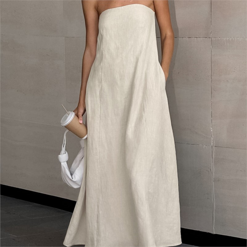 Moda Elegancka Prosta Konstruk – Linen Dress Wrap recenzja i cena