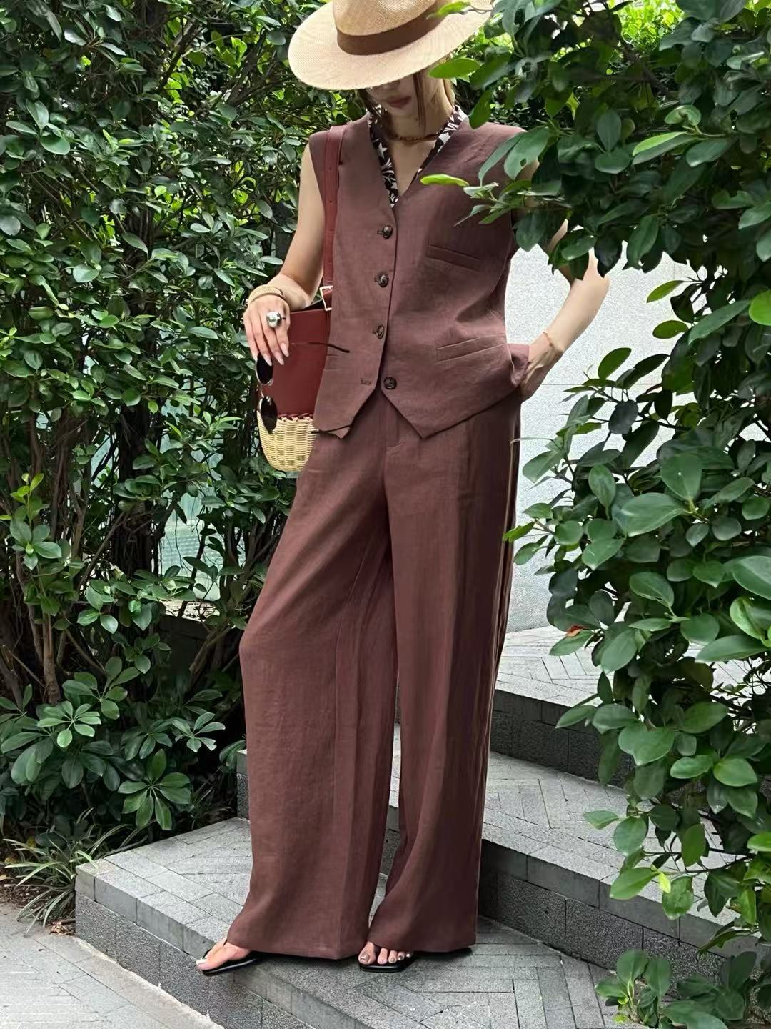 Elegancki komplet: lniany swet – Linen Pant Wide recenzja i cena