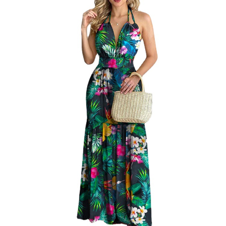Sukienka maxi w kwiaty, długa, – Maxi Dress Halter recenzja i cena