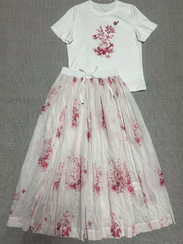 Damski letni komplet w kwiaty  – Midi Skirt Floral recenzja i cena