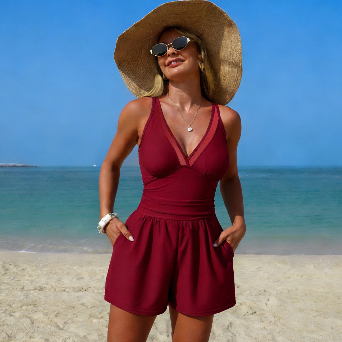 Czarny, jednolity kolor, bezrę – Swimsuit Bikini Ruched recenzja i cena