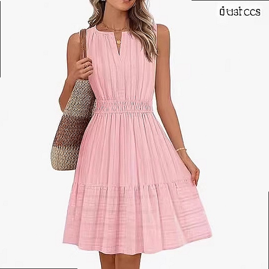 Sukienka damska bez rękawów na – Linen Dress Wrap recenzja i cena