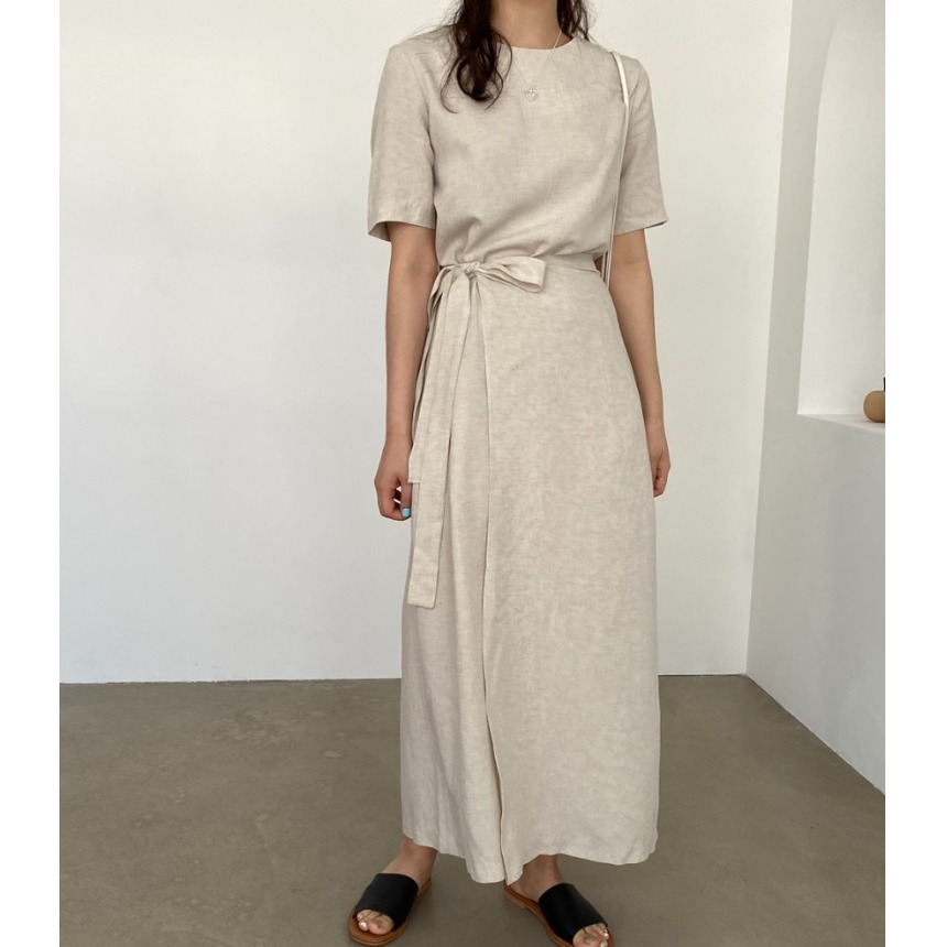 Elegancka sukienka z bawełny i – Linen Dress Wrap recenzja i cena