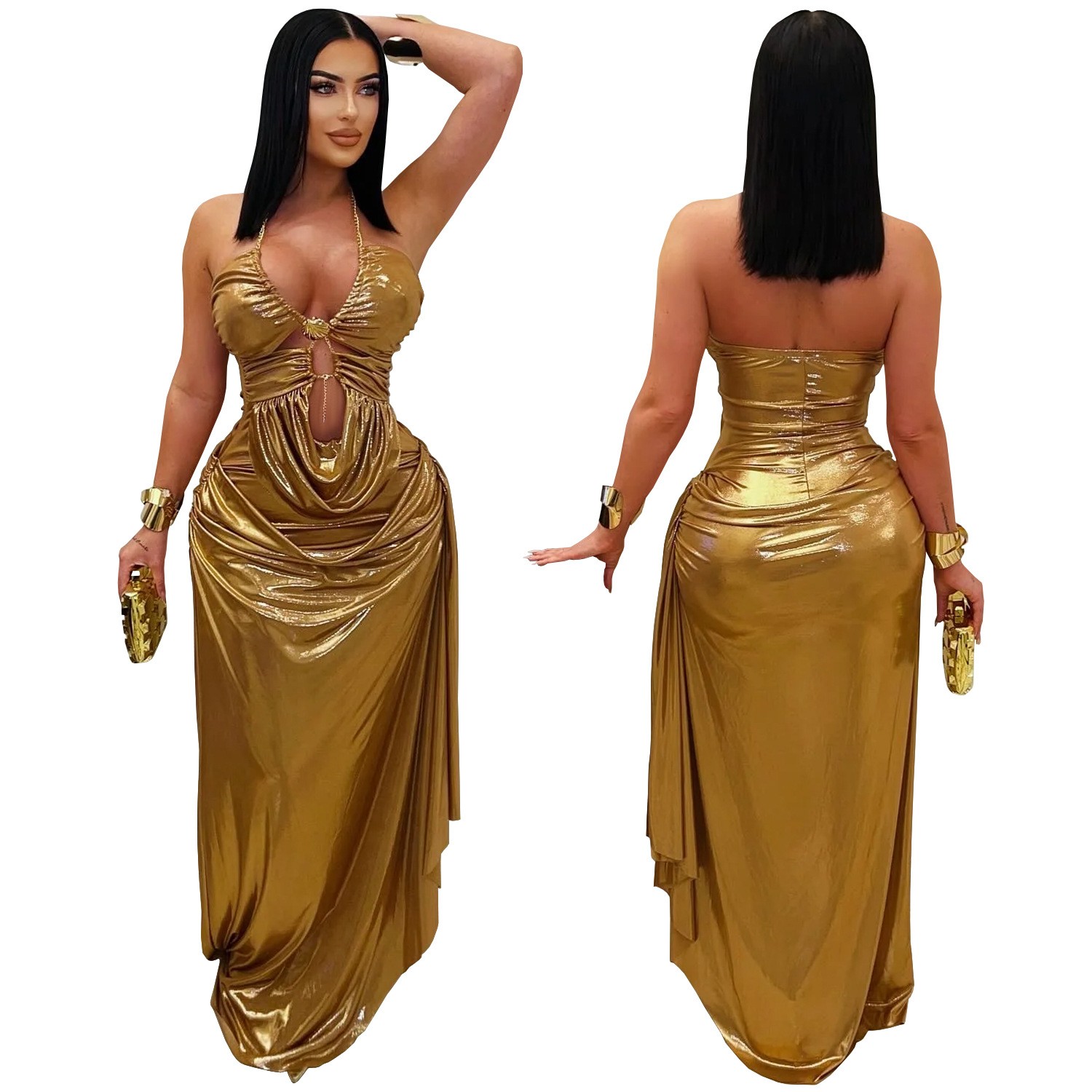 Sukienka dla gościa weselnego, – Maxi Dress Halter recenzja i cena