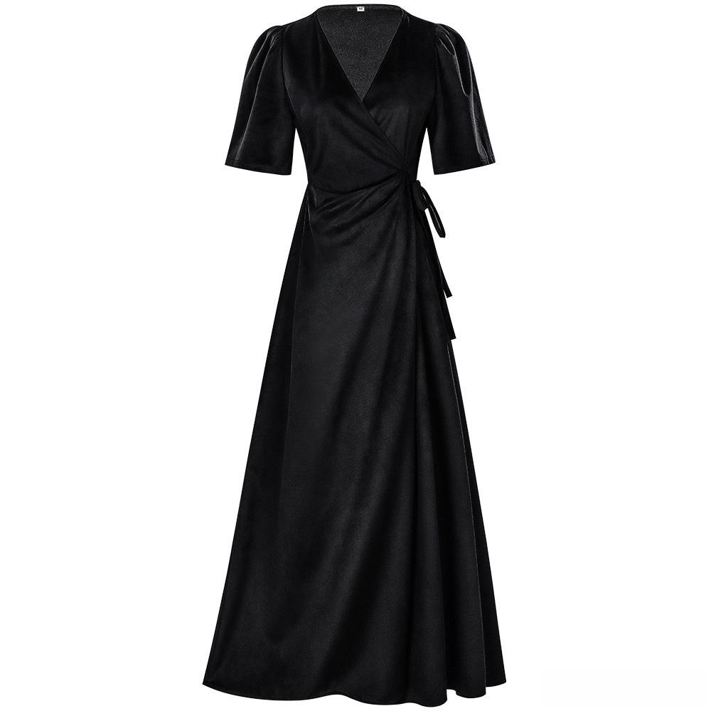 Damska długa sukienka z aksami – Linen Dress Wrap recenzja i cena