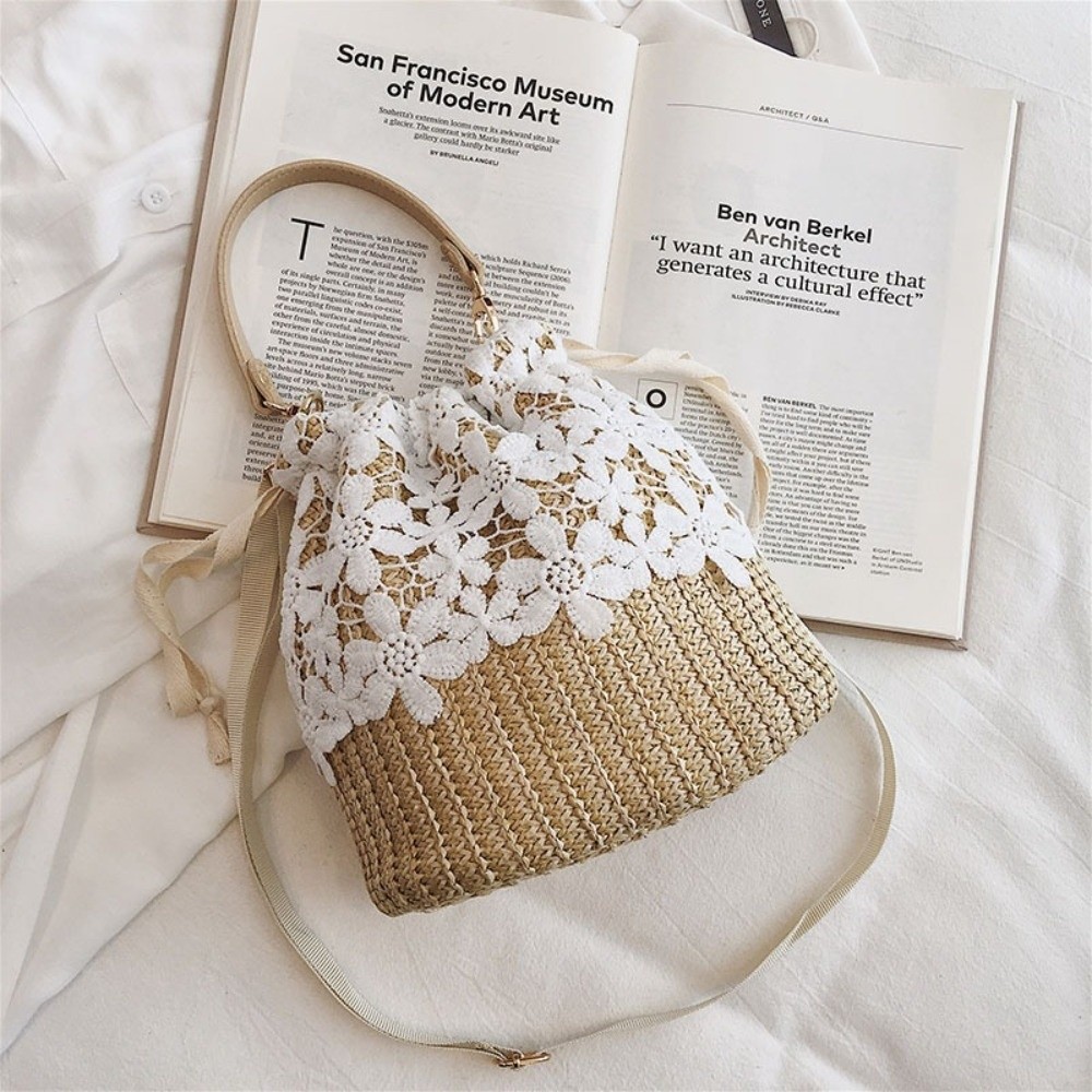 Vintage'owa Koronkowa Słomkowa – Tote Bag Beach recenzja i cena