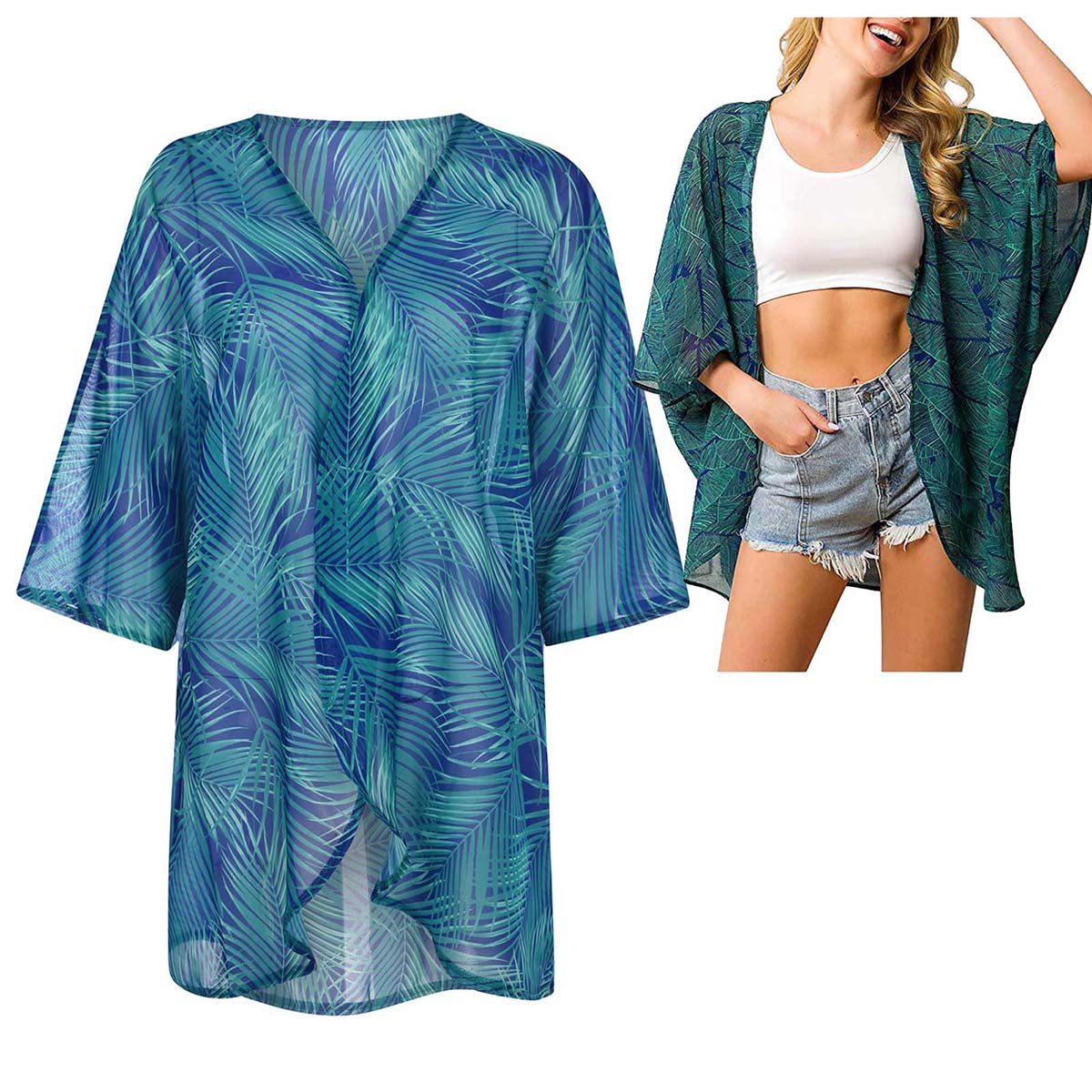 Damskie luźne, przezroczyste k – Kimono Sheer Floral recenzja i cena