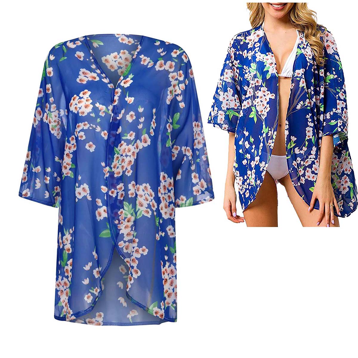Damskie luźne, przezroczyste k – Kimono Sheer Floral recenzja i cena