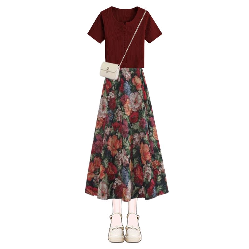 Damskie zestawy dwuczęściowe:  – Midi Skirt Floral recenzja i cena