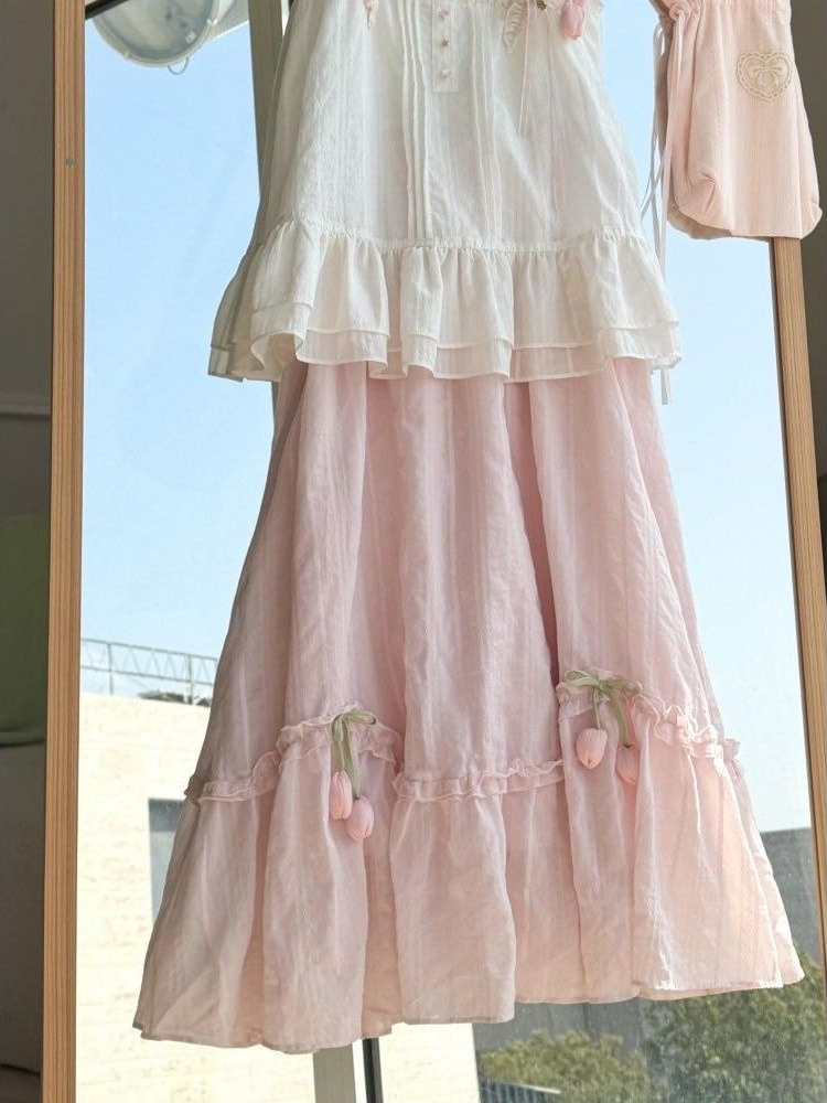 Słodki, kawaii komplet dwuczęś – Midi Skirt Floral recenzja i cena