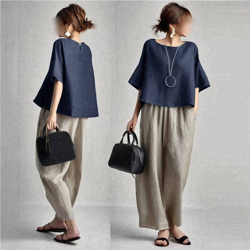 Damskie komplety spodniowe dwu – Linen Pant Wide recenzja i cena