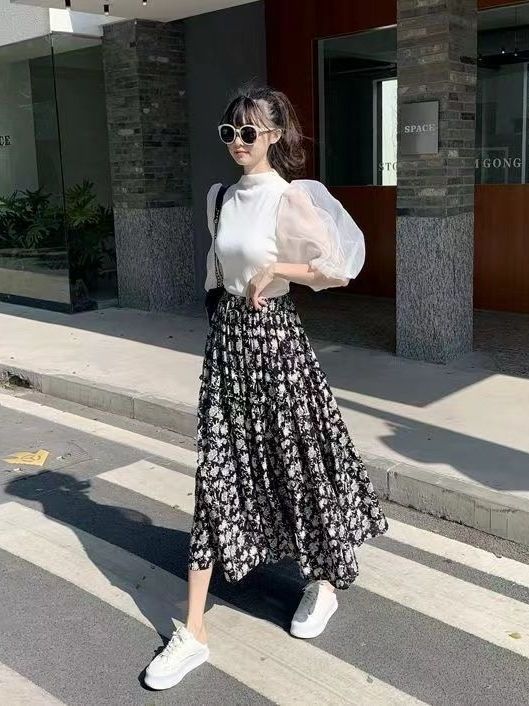 Spódnica midi w kwiatowy wzór, – Midi Skirt Floral recenzja i cena