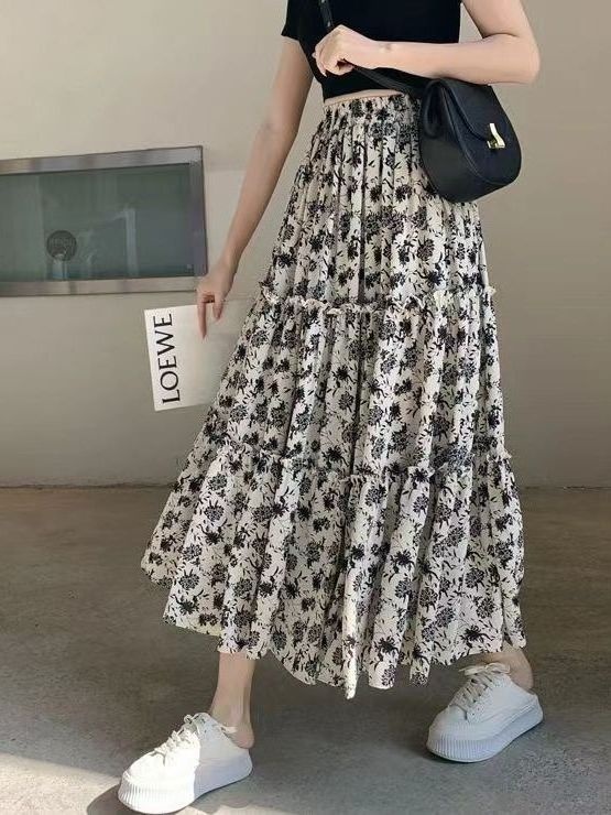Spódnica midi w kwiatowy wzór, – Midi Skirt Floral recenzja i cena