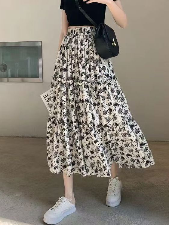 Spódnica midi w kwiatowy wzór, – Midi Skirt Floral recenzja i cena